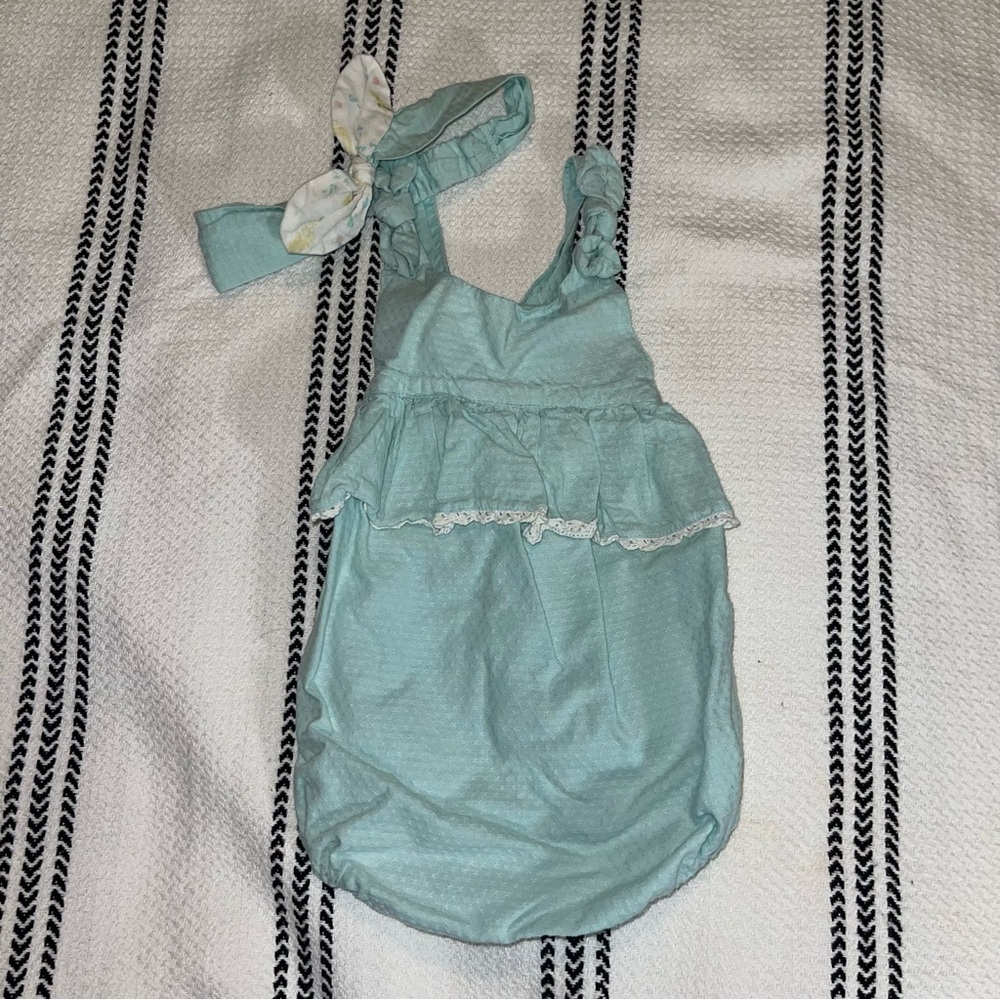First Wish Baby Romper with headband 6-9 months
